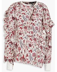 Isabel Marant - Kacila Gathered Floral-print Silk Crepe De Chine Blouse - Lyst