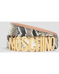 Moschino - Snake-effect Leather Belt - Lyst
