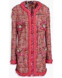 Dolce & Gabbana - Jacke aus tweed aus einer wollmischung mit metallic-effekt und kristallverzierung - Lyst