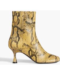 Acne Studios - Snake-effect Leather Ankle Boots - Lyst