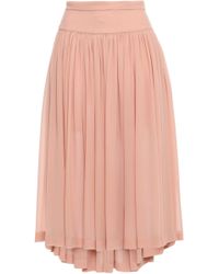 Stella McCartney Gathered Silk-georgette Midi Skirt Blush - Pink