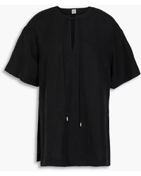 TOTEME - Oberteil aus einer TM-, lyocell-leinenmischung mit bindedetail - Lyst