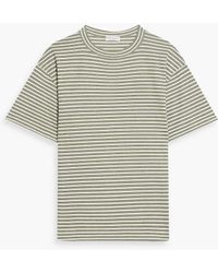 Brunello Cucinelli - Bead-embellished Striped Cashmere-blend T-shirt - Lyst