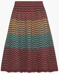 M Missoni Metallic Crochet-knit Skirt - Multicolour