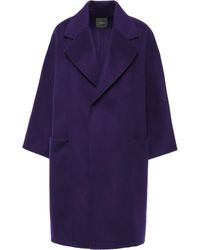 Theory Wool And Cashmere-blend Felt Coat Violet - Purple