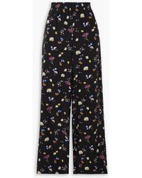 Stella McCartney - Floral-print Silk Wide-leg Pants - Lyst