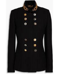 Dolce & Gabbana - Doppelreihige jacke aus crêpe aus einer wollmischung mit verzierung - Lyst