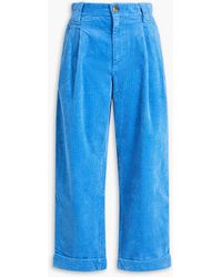 Ganni - Cotton-Blend Corduroy Wide-Leg Pants - Lyst