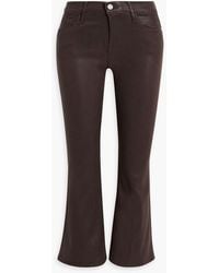 FRAME - Le Crop Coated High-rise Flared Jeans - Lyst