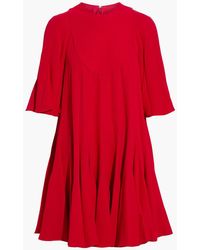 Valentino Garavani - Pleated Silk Crepe De Chine Mini Dress - Lyst