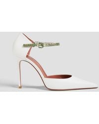 AMINA MUADDI - Ursina Crystal-embellished Leather Pumps - Lyst