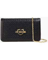 Love Moschino - Embossed Faux Leather Clutch - Lyst