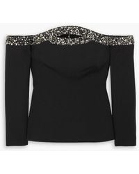 Safiyaa - Roisin Off-the-shoulder Cutout Embellished Crepe Top - Lyst