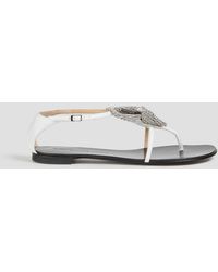 Giuseppe Zanotti - Rock 10 Crystal-embellished Leather Sandals - Lyst