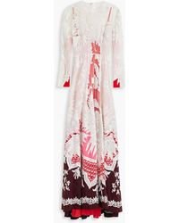 Valentino Garavani - Embroidred Tulle, Silk Crepe De Chine And Gauze Gown - Lyst