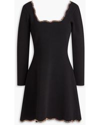Sandro - Crystal-embellished Stretch-knit Mini Dress - Lyst
