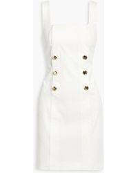 10 Crosby Derek Lam - Button-embellished Cotton-blend Twill Mini Dress - Lyst