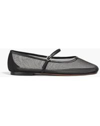3.1 Phillip Lim - Id Leather-trimmed Mesh Mary Jane Flats - Lyst