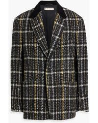 Marni - Checked Wool-blend Tweed Blazer - Lyst