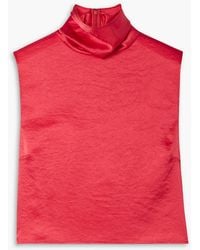 LAPOINTE - Cropped Crinkled-satin Turtleneck Top - Lyst