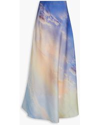 Zimmermann - Printed Silk-organza Maxi Skirt - Lyst