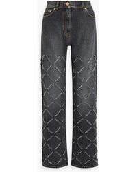 Versace - Cutout High-rise Straight-leg Jeans - Lyst