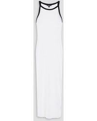 James Perse - Midikleid aus geripptem jersey aus einer leinenmischung - Lyst