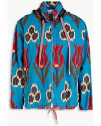 RED Valentino - Printed Cotton Hooded Jacket - Lyst