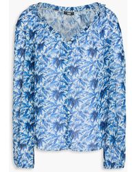 PAIGE - Myla Ruffled Printed Silk Blouse - Lyst