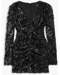 ROTATE BIRGER CHRISTENSEN - Sue Sequin-trimmed Chiffon Mini Dress - Lyst