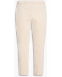 Theory - Cropped Linen-blend Tapered Pants - Lyst