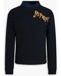 Marni - Pullover aus wolle mit mock-neck-kragen und stickereien - Lyst