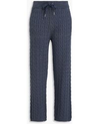 Brunello Cucinelli - Track pants aus einer baumwollmischung mit zopfstrickmuster und pailletten - Lyst
