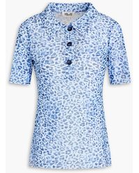 Baum und Pferdgarten - Janita Leopard-print Stretch-mesh Polo Shirt - Lyst