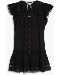 Veronica Beard - Mirtea Ruffled Cotton Jacquard Mini Shirt Dress - Lyst