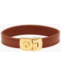 Dunhill - Leather And Gold-tone Bracelet - Lyst