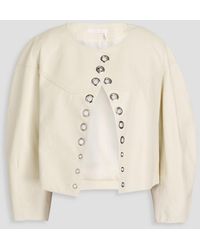 Chloé - Eyelet-embellished Leather Jacket - Lyst