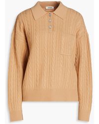 Sandro - Erudine Cable-knit Wool And Cashmere-blend Polo Sweater - Lyst