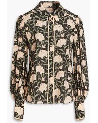Zimmermann - Embellished Floral-print Silk Crepe De Chine Shirt - Lyst