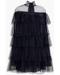 RED Valentino - Tiered Tulle And Point D'esprit Mini Dress - Lyst