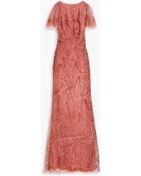 THEIA - Esther Embellished Tulle Gown - Lyst