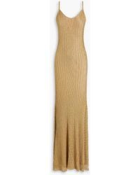 Victoria Beckham - Ribbed-knit Maxi Dress - Lyst