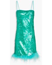GIUSEPPE DI MORABITO - Minikleid aus tüll mit pailletten und federbesatz - Lyst