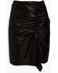 IRO - Kawaii Ruched Leather Mini Skirt - Lyst
