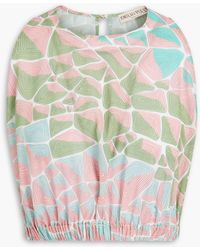 Emilio Pucci - Cropped Printed Cotton-voile Top - Lyst