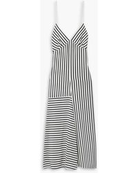 Tibi - Striped Silk-crepe Midi Dress - Lyst
