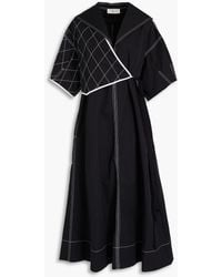 Tory Burch - Paneled Cotton-poplin Midi Dress - Lyst