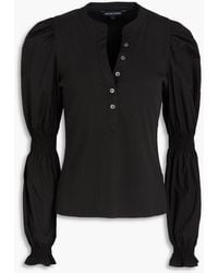 Veronica Beard - Effy Ribbed Stretch-Pima Cotton-Jersey Top - Lyst