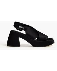 Ganni - Satin Platform Slingback Sandals - Lyst