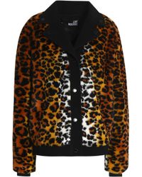 Love Moschino Leopard-print Faux Fur Coat Animal Print - Black